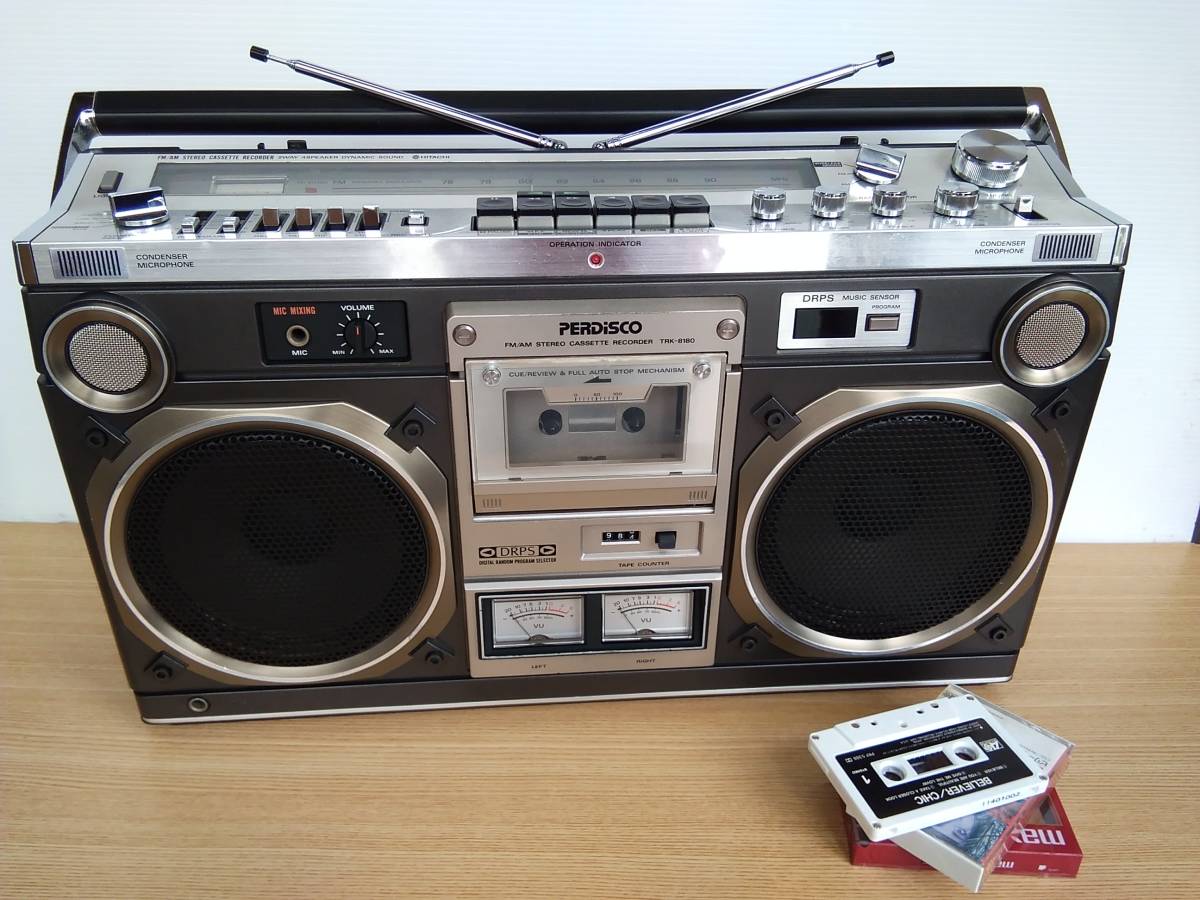 HITACHIラジカセretroパディスコTRK8180＊中古動作品＊，レトロな