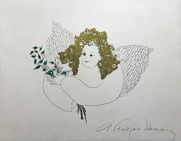 □フジ子・ヘミング 【天使】 銅版画 サイン有り エディション有り
