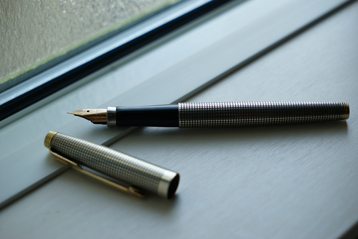 PARKER】 パーカー 75 スターリングシルバー 万年筆 XF USA 14k 難あり