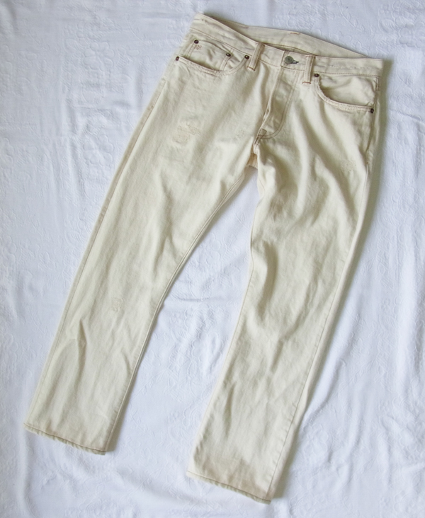 USA製！32×32□RRL（ダブルアールエル）ホワイトデニムパンツ ユーズド 