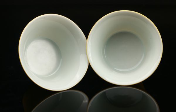 清朝 雍正 黄釉 竜の柄 お碗 収蔵品 コレクション 清朝 雍正 黄釉 竜の