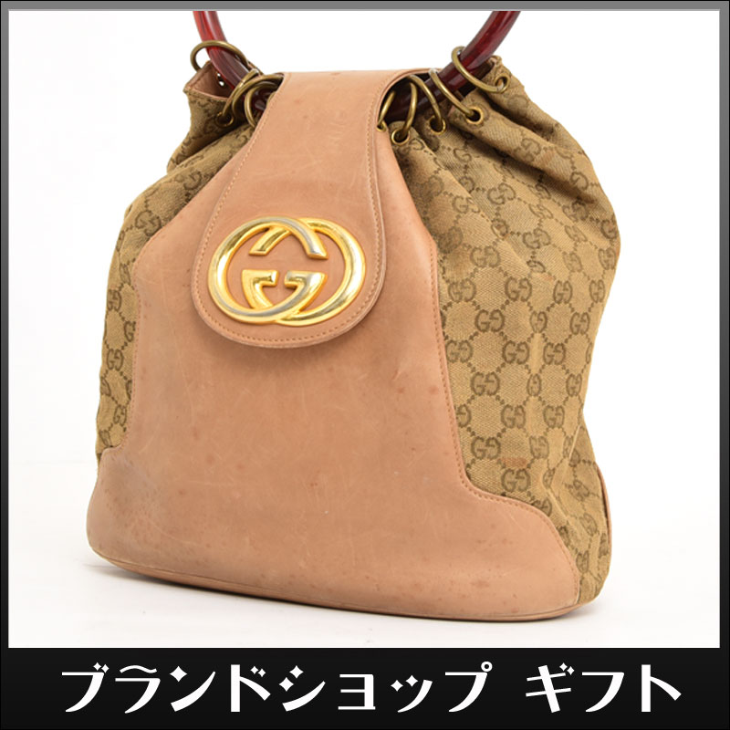 1円 GUCCI オールドグッチ ハンドバッグ ヴィンテージ GGキャンバス 