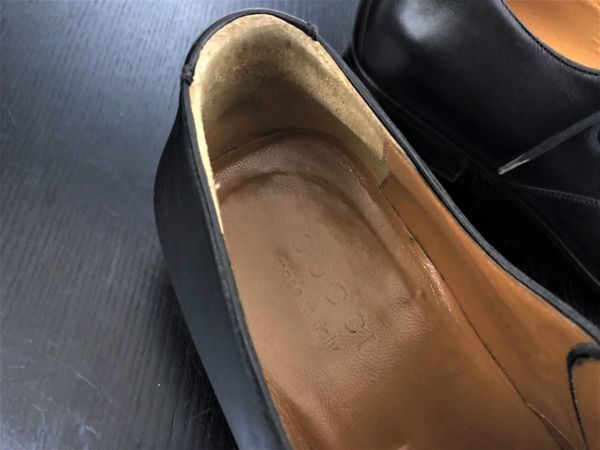 美品 使用回数少 グッチ 42.5 GUCCI サイドレースアップ ビジネスシューズ 黒 2757