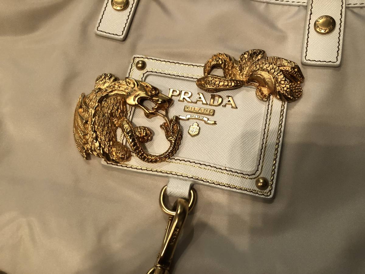 ☆PRADA プラダ☆国内購入正規品☆オフホワイトナイロントートバッグ