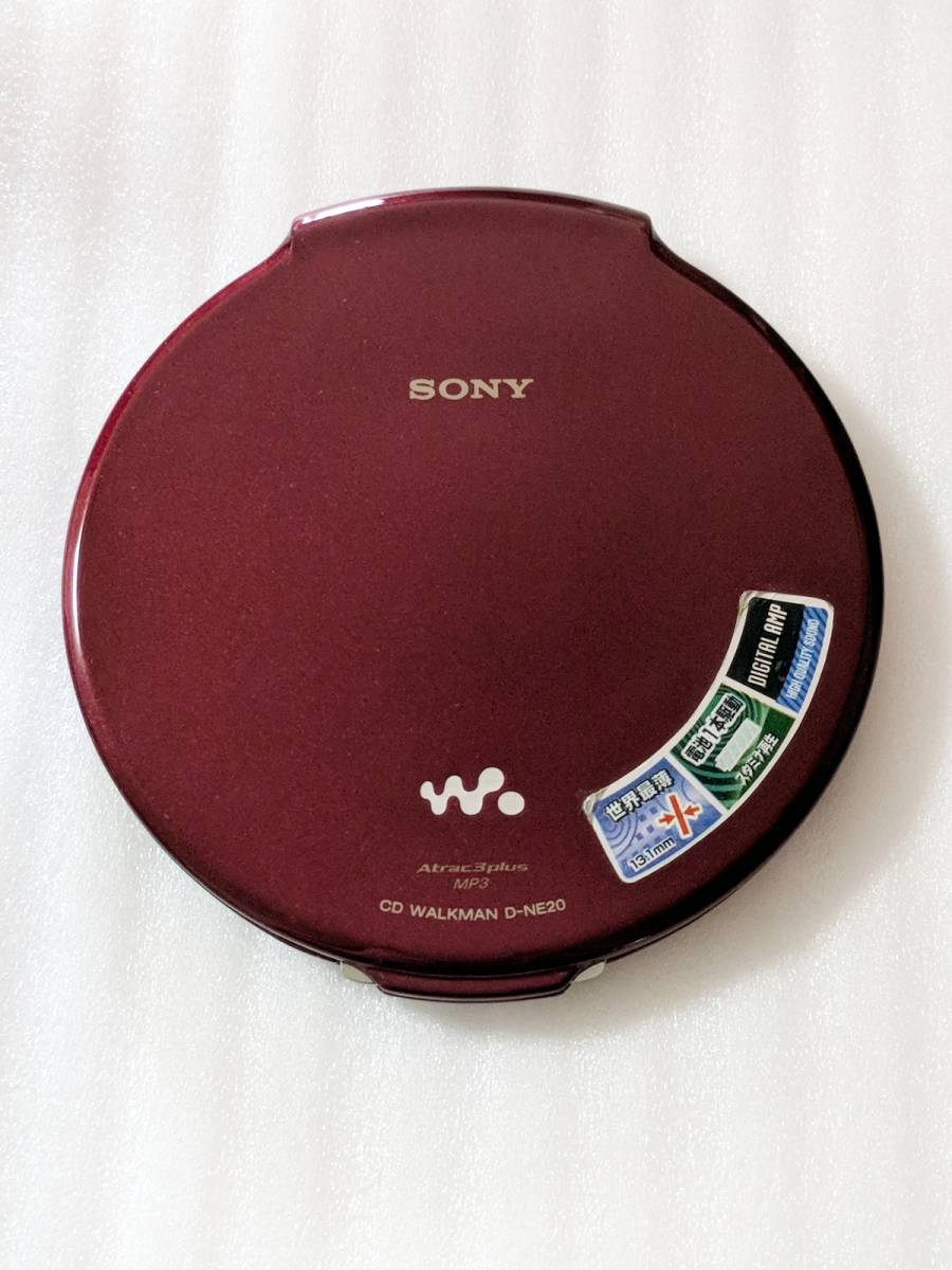 大人気，低価 美品 動作良好 SONY D-NE20 レッド Discman/CD Walkman20