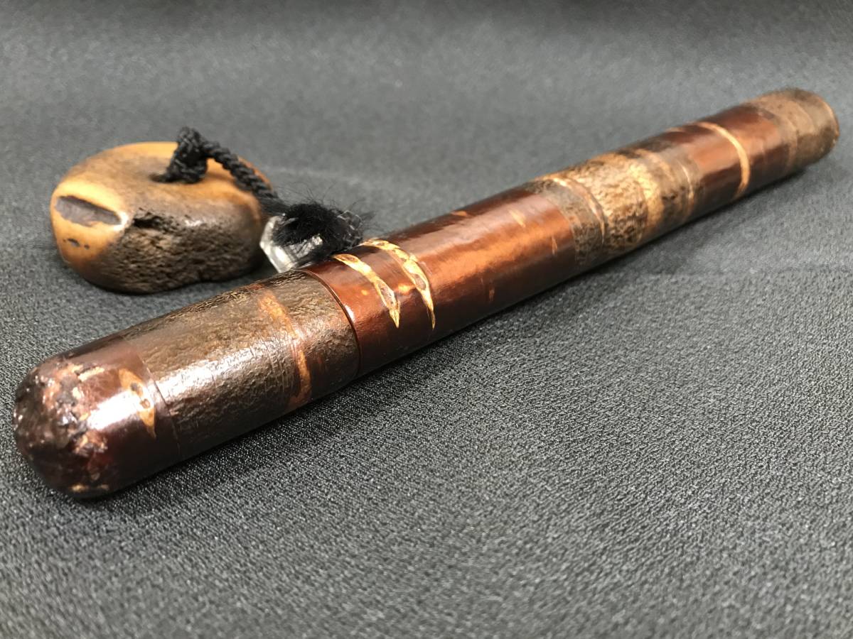 桜皮細工 天保型胴乱組 喫煙具 掲げ物 叺 煙管 煙草入れ キセル