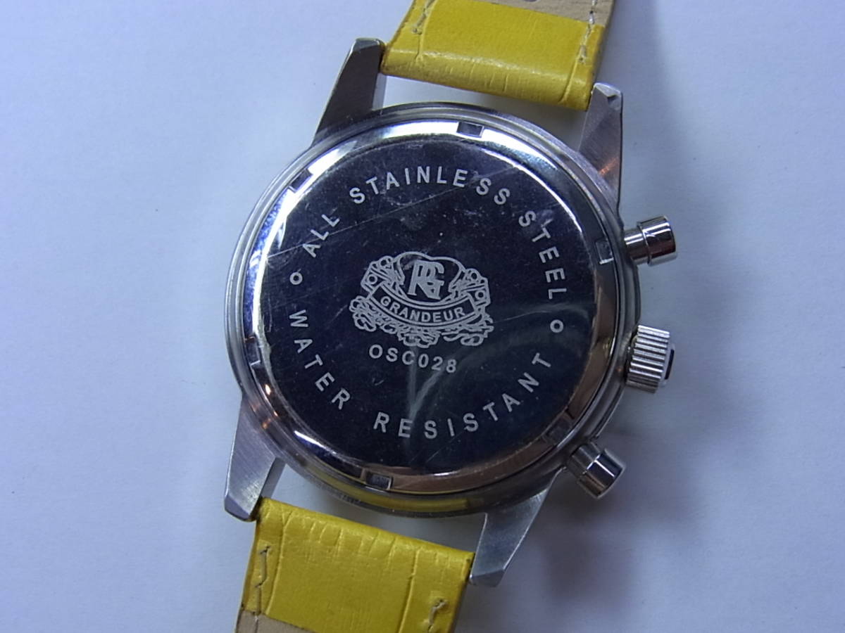 100円～美品 GRANDEURグランドール メンズ クォーツ クロノグラフ 