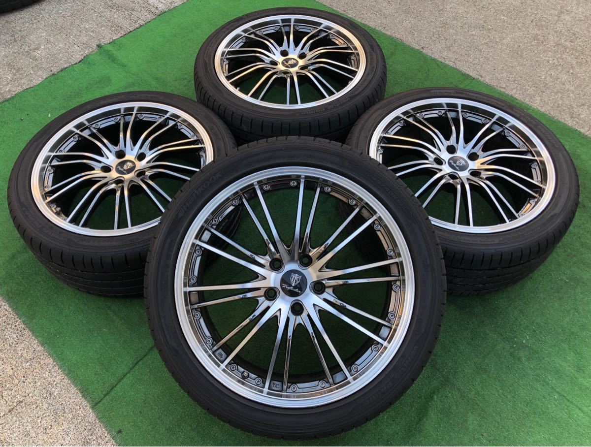 美品☆Trafficstar(トラフィックスター)19×8J +42 5H-114.3☆HANKOOK 245/