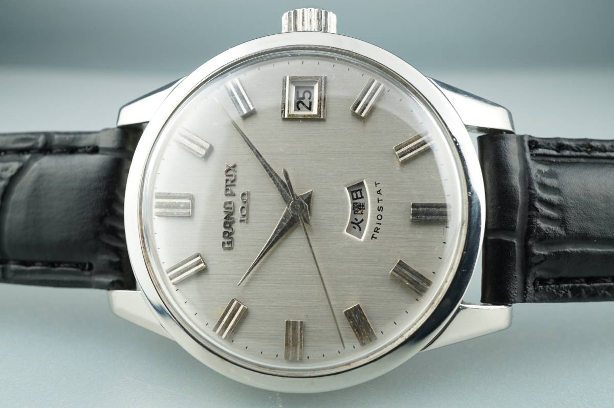 オリエント　グランプリ　100石　トリオスタット　大型37mmSSケース　デイデイト　ORIENT GRAND PRIX TRIOSTAT　自動巻き　アンティーク