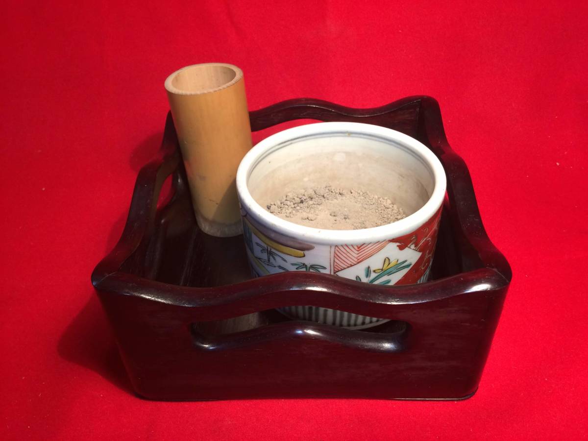茶道具 | 煙草盆 裏千家の通販 莨盆の準備 唐木 紫檀製たばこ盆+古 