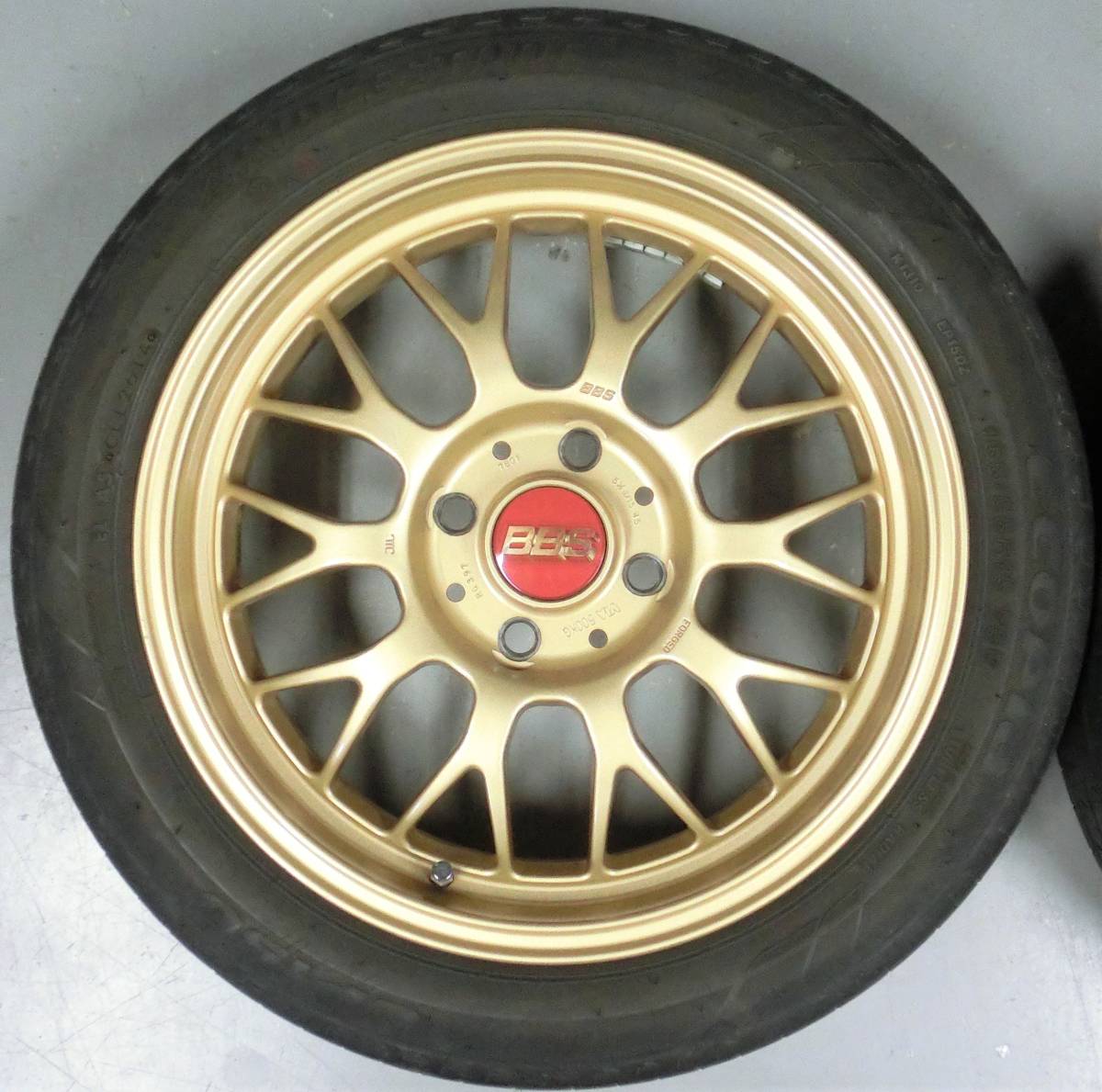 BBS RG-F 5.5J Inset+45 PCD100 4H 16インチ ゴールド RE5004 6.0J