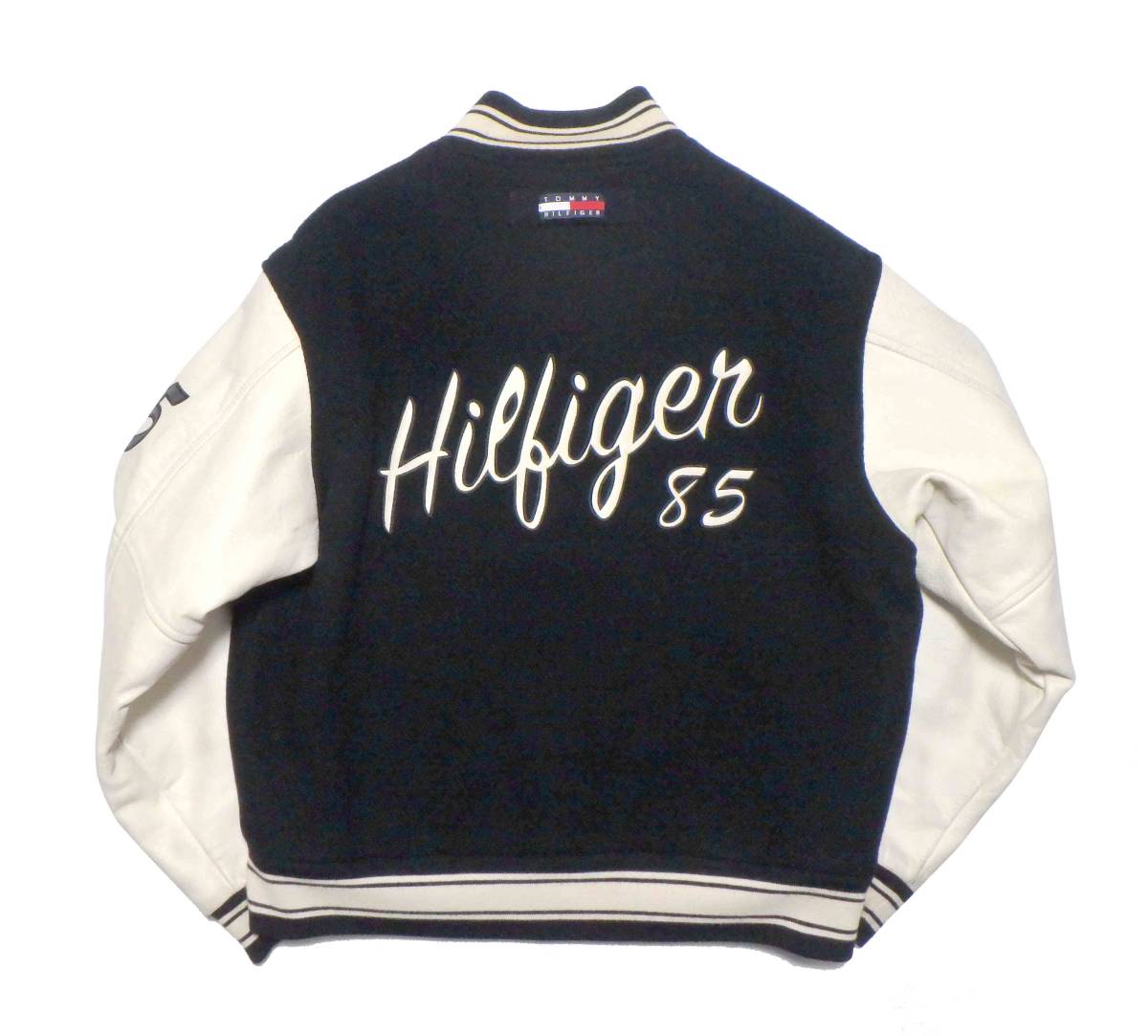 TOMMY HILFIGER トミーヒルフィガー 袖レザー スタジャン size XL 