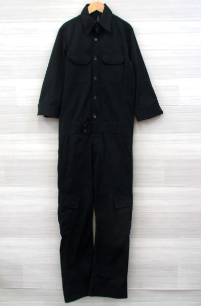 ●ジ・オールド・サーカス オールインワン ジャンプスーツ つなぎ パンツ 七分袖 S ブラック THEE OLD CIRCUS オールインワン M11415-2
