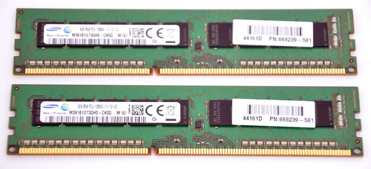 DDR3 PC3-12800 メモリ 計16GB 16GB ddr3 送料無料 2枚の通販 8GB×