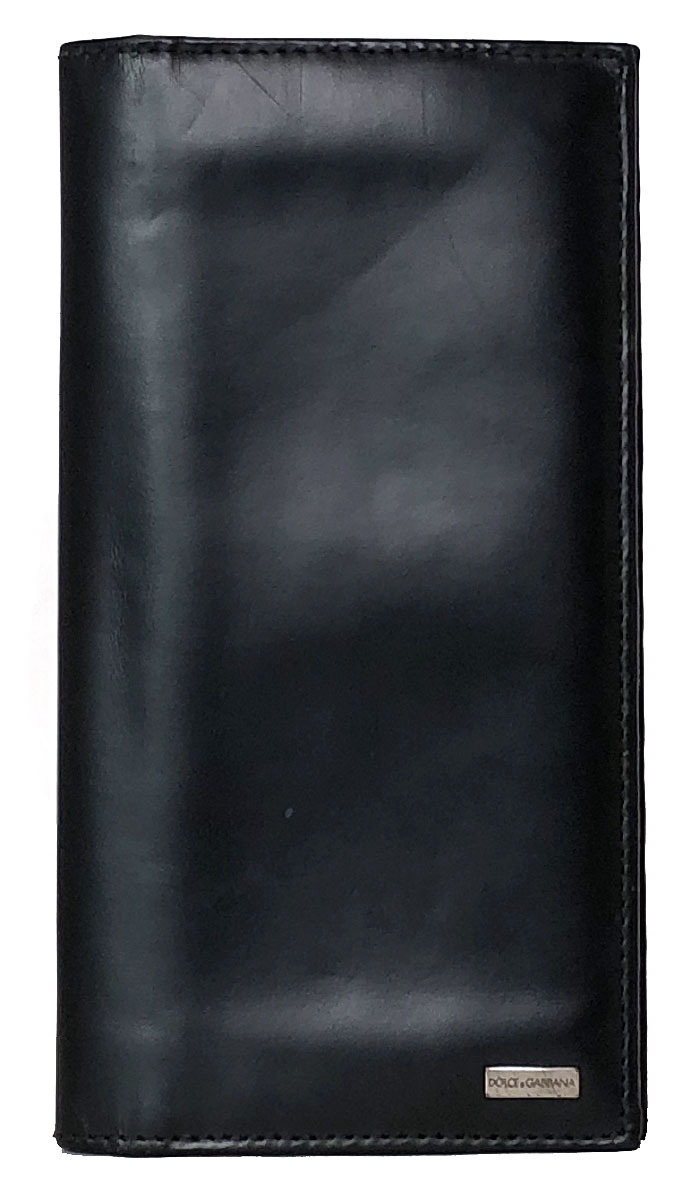 D&G ブラックレザー長財布 ドルチェ&ガッバーナ 長財布 レザー