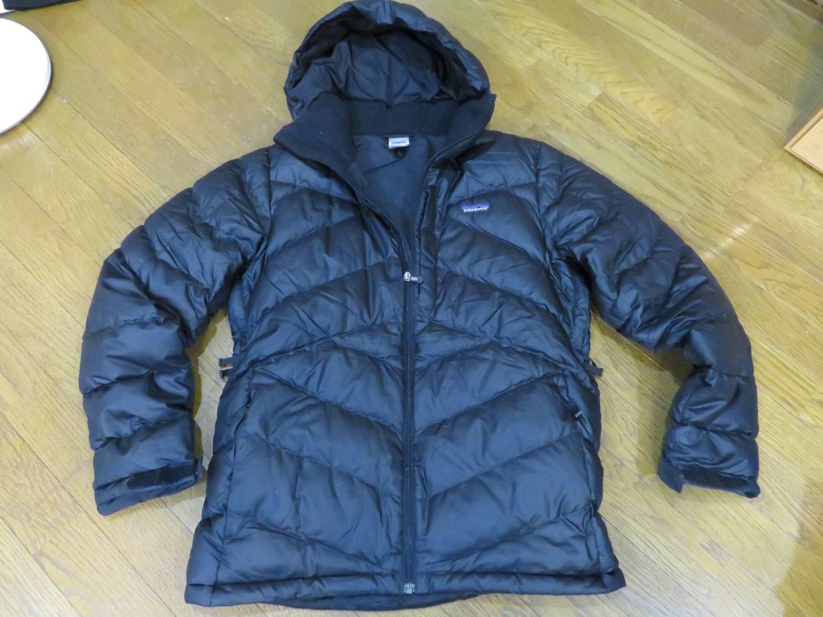 ジャンク　パタゴニア　ダウンジャケット　サイズS　patagonia　黒　ダウンパーカー　フード　売切り　1円～