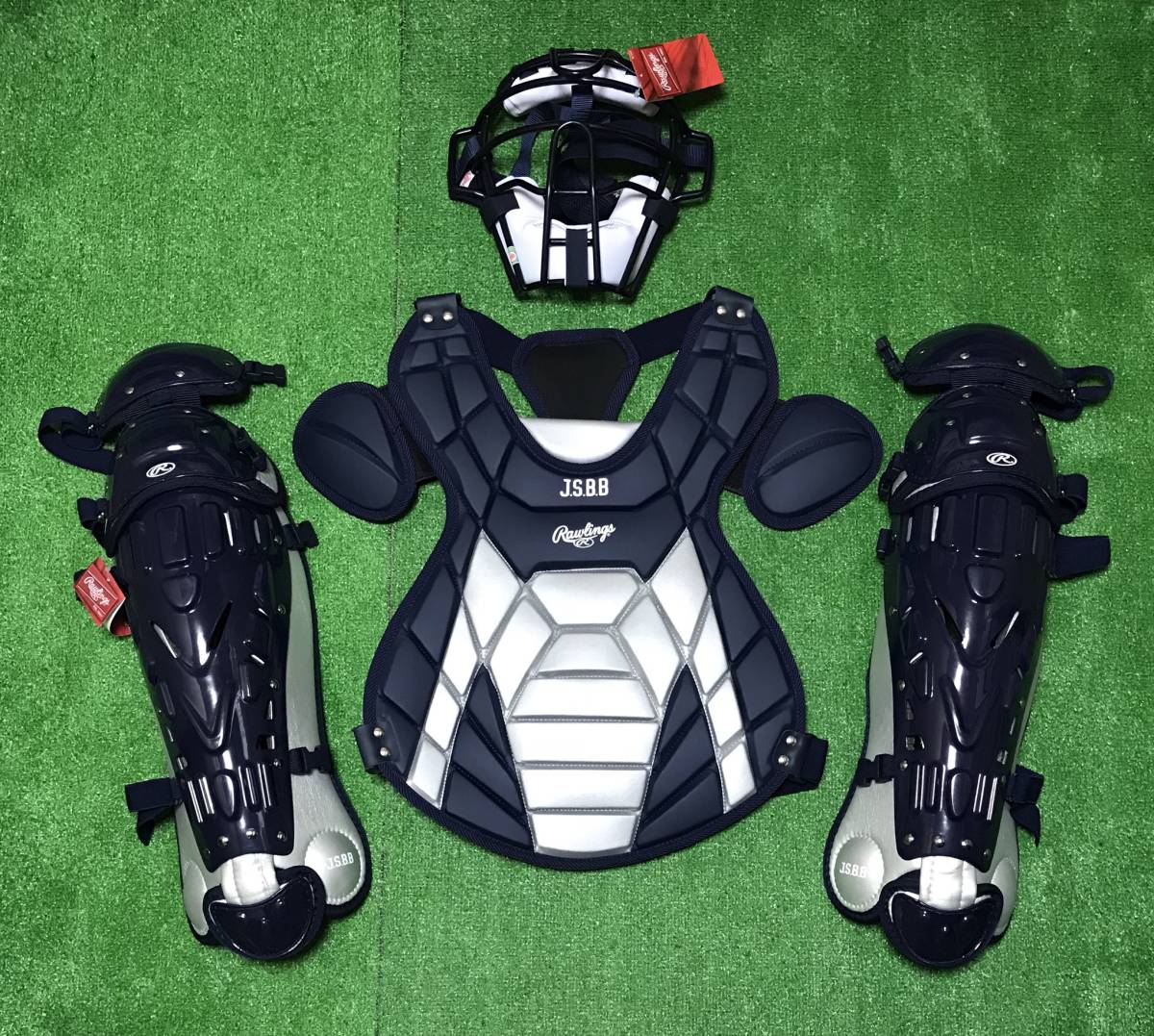 ローリングスJ.S.B.B. キャッチャー用防具セット 一般軟式野球用 キャッチャー 防具一式 JSBB ネイビー×シルバー