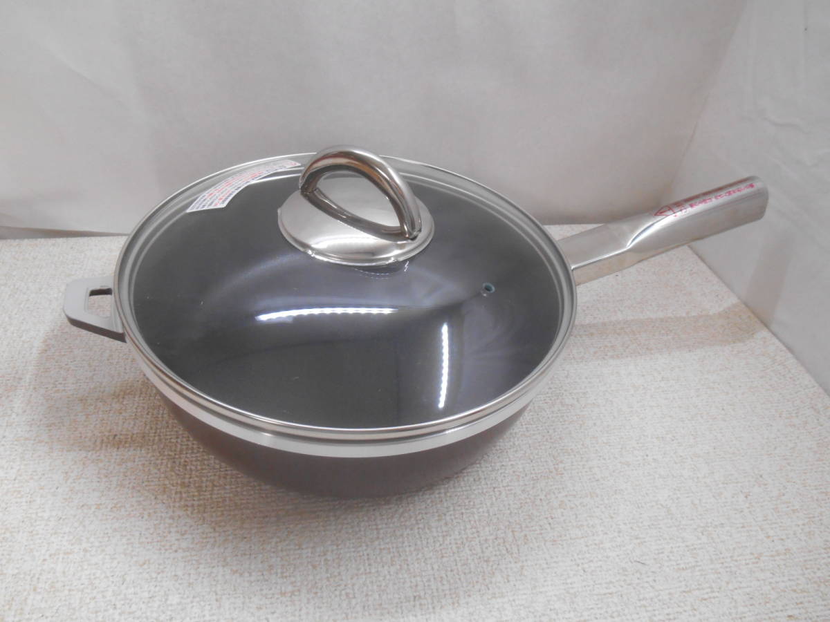 ☆アサヒ軽金属 オールパン IHもOK 26cm 中古品 ガラス蓋付き