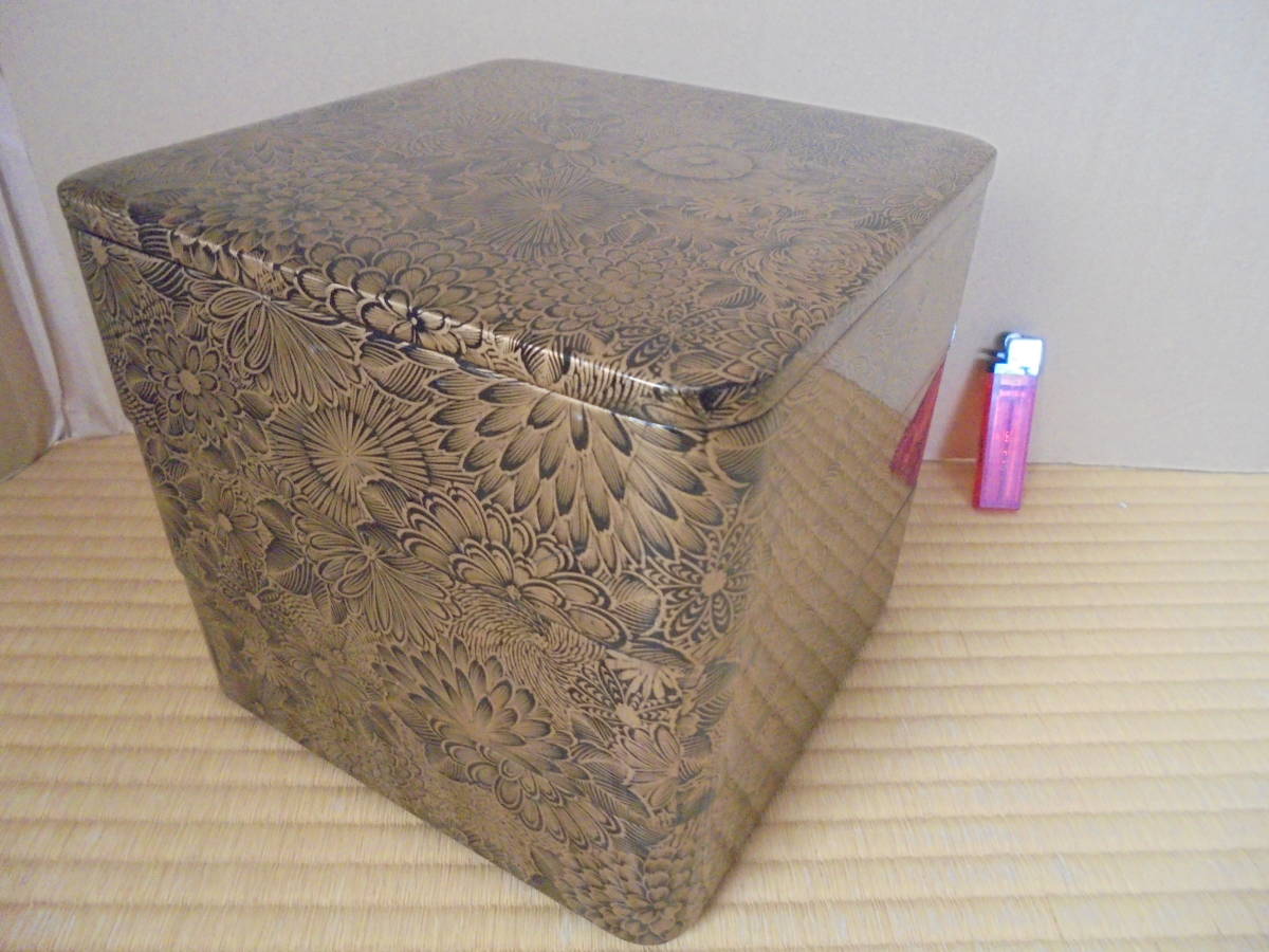 都屋】輪島塗 清水庄三 宗水「住吉蒔絵棗」共箱 茶道具 茶道具 輪島塗
