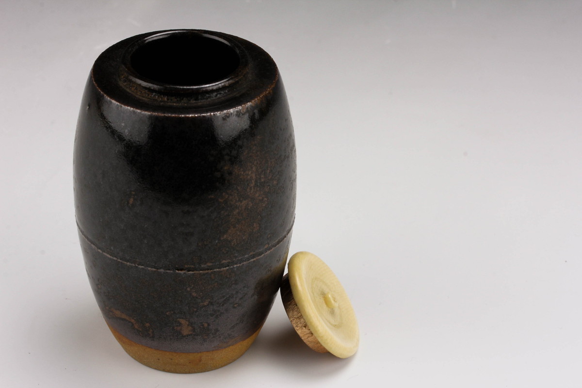 佳香】十ニ代 中里太郎右衛門 唐津茶入 共箱 仕覆 茶道具