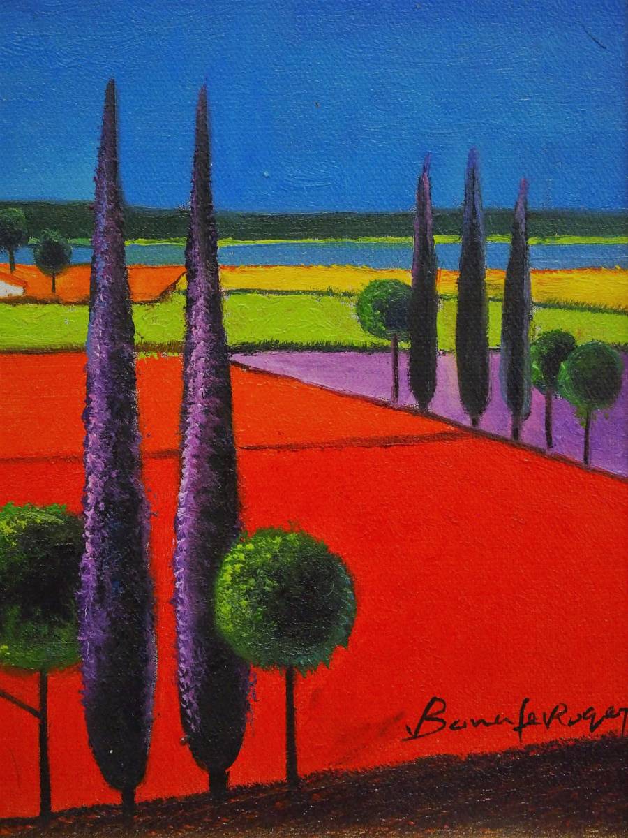◇ ロジェ ボナフェ ◇Provence プロヴァンスの赤い丘 ◇油彩画 自然