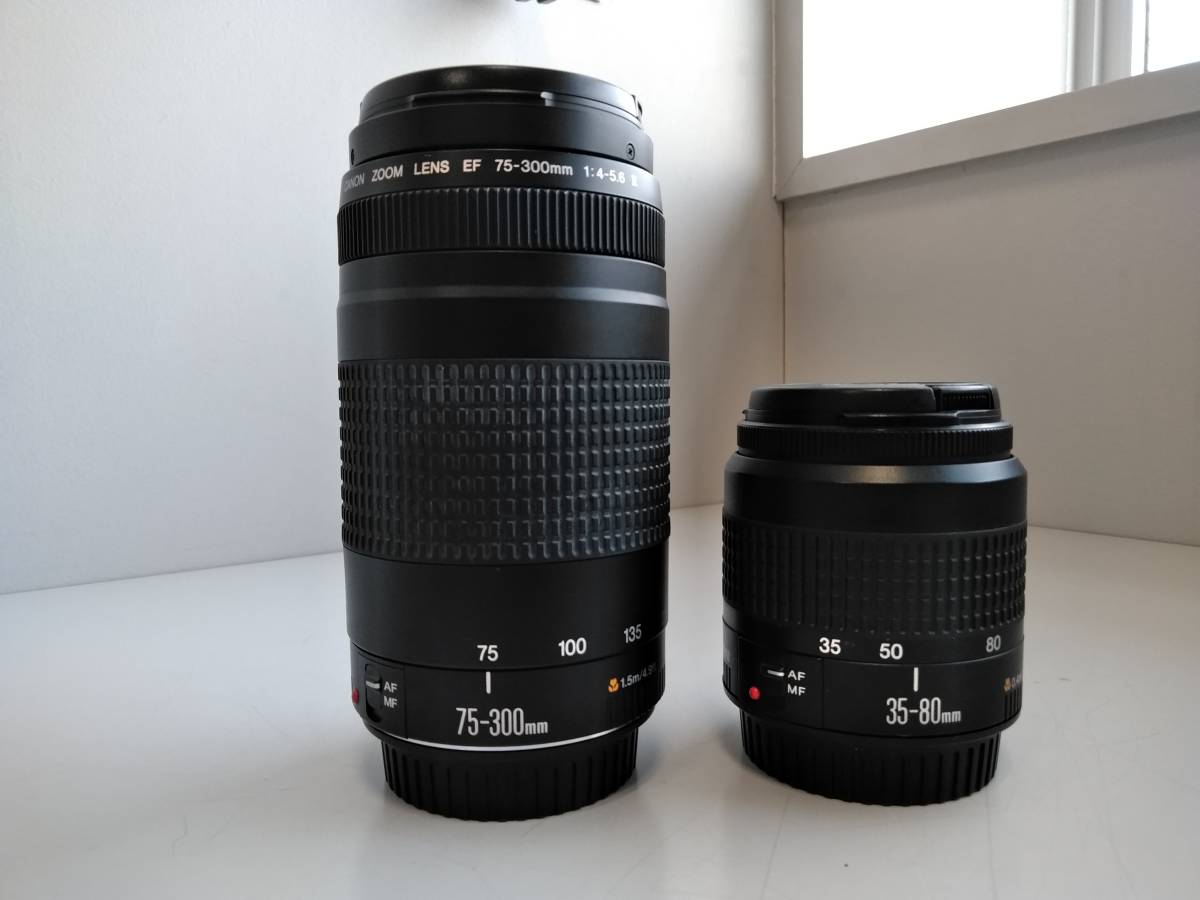最終値下げCanon ズームレンズ セット 35-80mm 75-300mm Canon LENS キャノン ZOOM LENS EF 75-300mm 1:4-5.6 Ⅱ ＋ ZOOM LENS