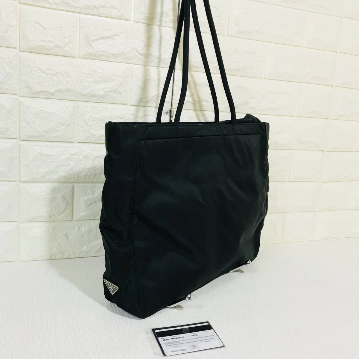 良品☆プラダ PRADA ナイロン トートバッグ ショルダーバッグ NERO 黒 