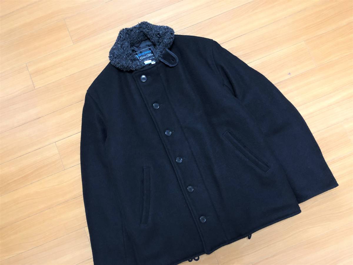 美品 90s USA製 SPIEWAK 米軍 N-1タイプ ウール デッキジャケット 黒 