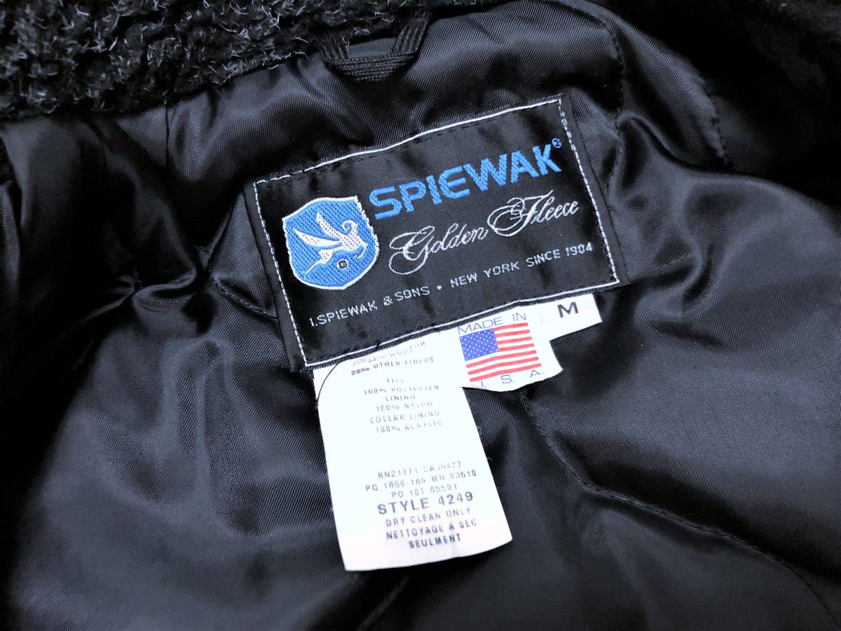 美品 90s USA製 SPIEWAK 米軍 N-1タイプ ウール デッキジャケット 黒 