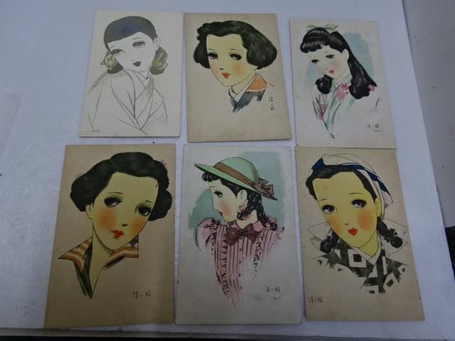 特価！(54)戦前 中原淳一 国民歌絵はがき 8枚組 中原淳一絵葉書絵本