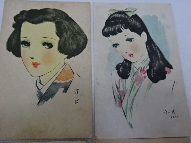 特価！(54)戦前 中原淳一 国民歌絵はがき 8枚組 中原淳一絵葉書絵本