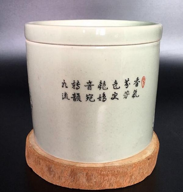 中国古董品 清 時代唐物 粉彩のコオロギ罐 中国古美術 唐物古玩 茶道具