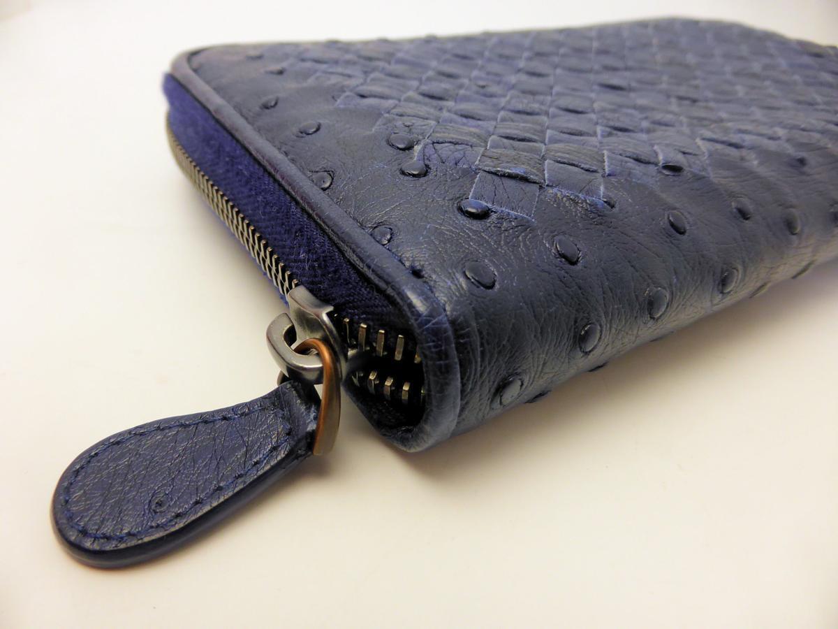 ボッテガ ヴェネタ オーストリッチ ジップアラウンドウォレット/長財布 