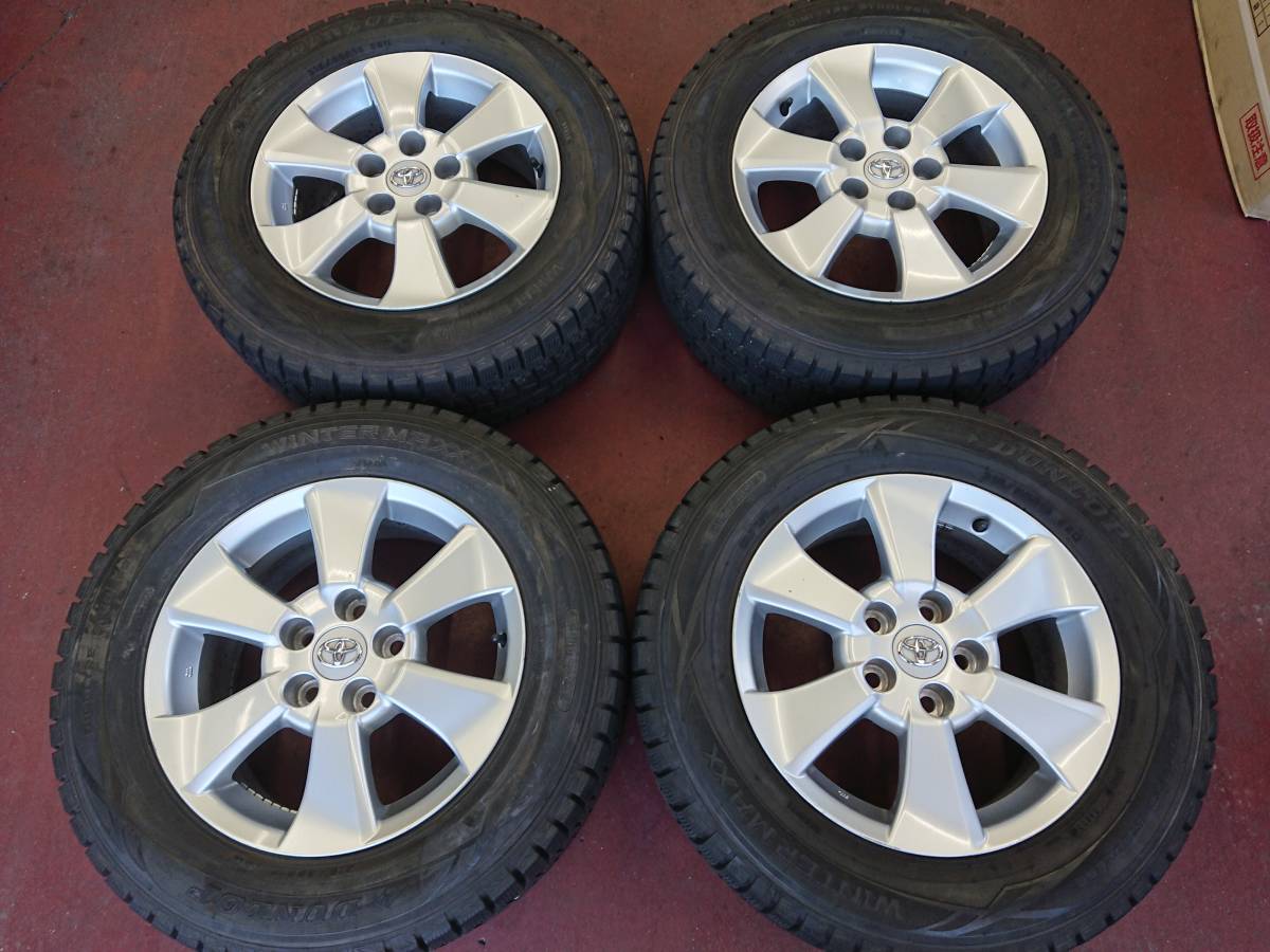 良品 ホイール付きスタッドレス トヨタ純正 アルファード/ヴェルファイア 残溝約7mm 215/65R16 ダンロップ ウィンターマックス 16×6.5J+33