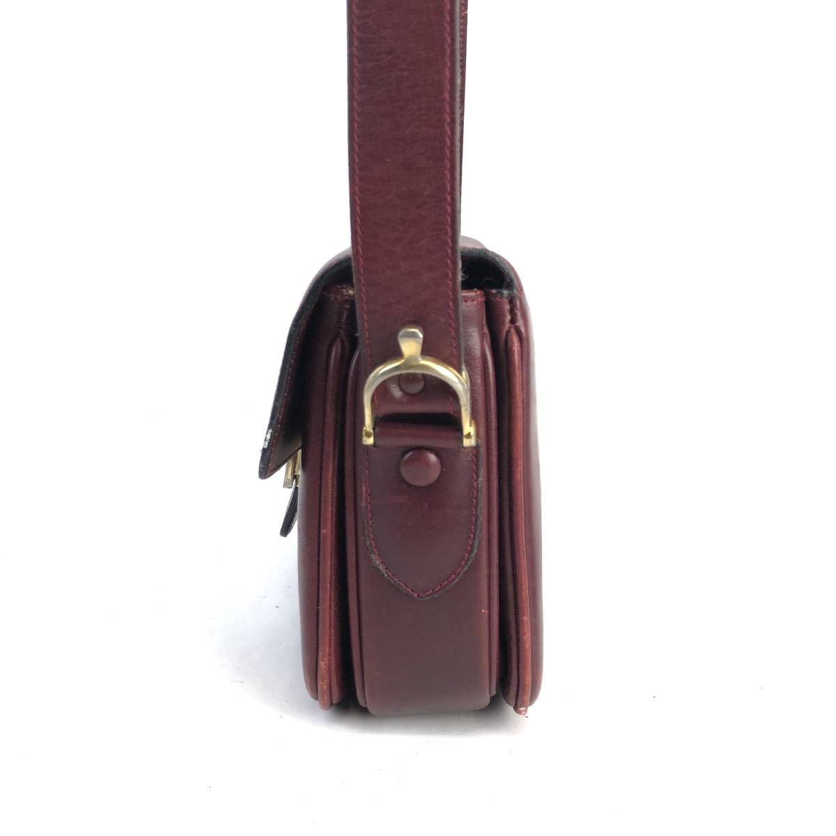 【希少┃ヴィンテージ】セリーヌ 馬車金具 ショルダーバッグ ボルドー 赤 廃盤 CELINE セリーヌ ショルダーバッグ 馬車金具 希少色 ボルドー