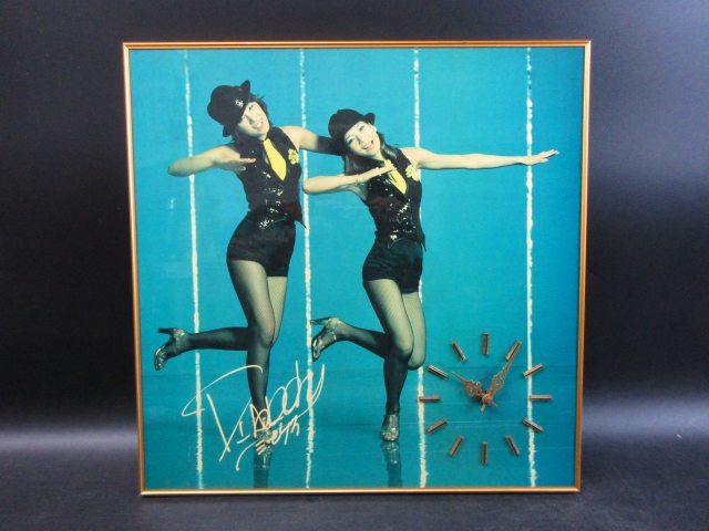 昭和 □【昭和レトロ】当時物 ピンクレディー パネル時計 1970年代