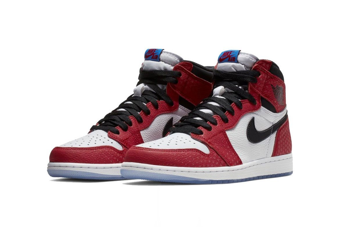 「END当選」NIKE AIR JORDAN1 RETROHIGH Origin Story SpiderManスパイダーマン エアジョーダンワン レトロハイsize UK8.5㎝、JP27.5㎝