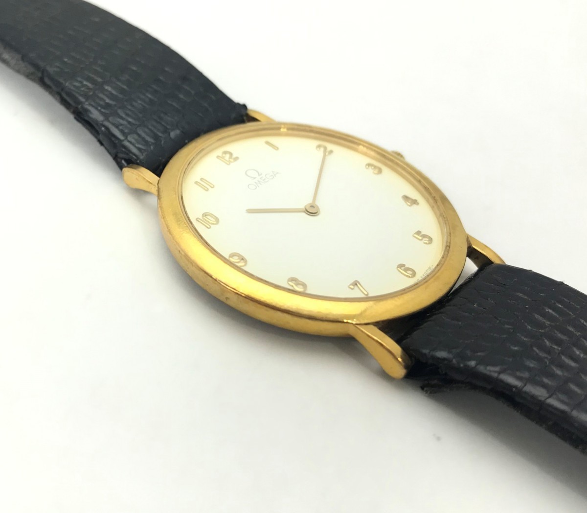 OMEGA オメガ デヴィル デビル 腕時計 メンズ クォーツ QZ 社外ベルト 白文字盤