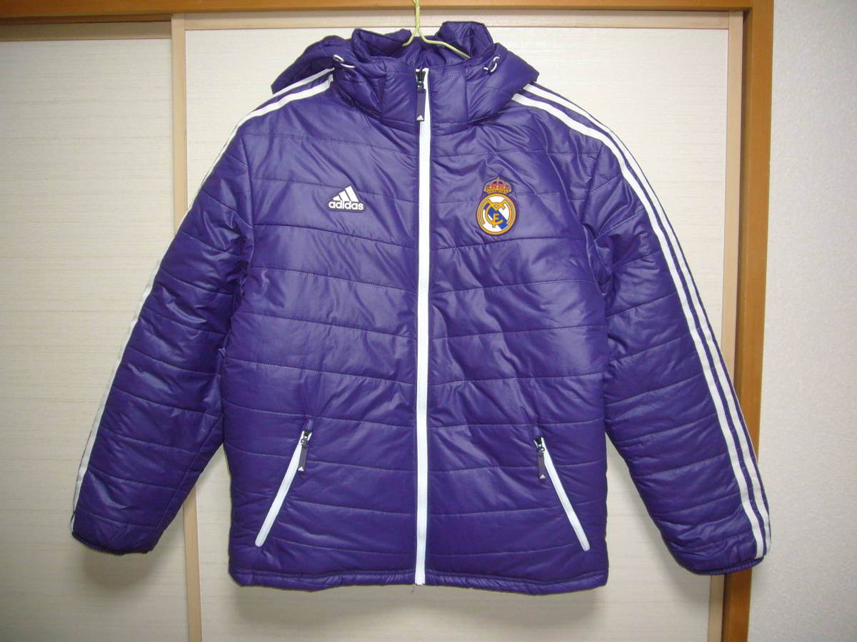 アディダス国内正規品レアルマドリード中綿ジャケット紫M