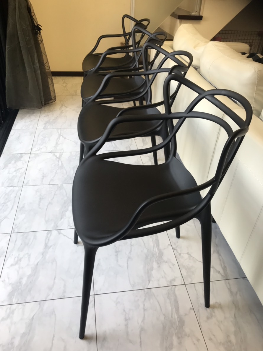 SH《ダイニングチェア 4脚セット》マスターズ カルテル★MASTERS kartell★スタルク★チェア/イス/椅子★ブラック★スタッキング可能★