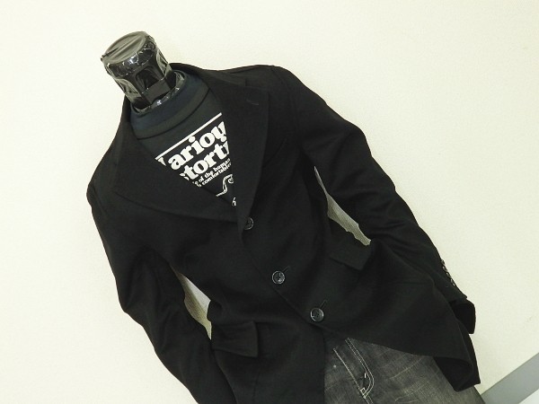 【カシミヤ100%　XL】 ダーバン　ロングチェスターコート　マキシ丈　美品　黒 ダーバン コート カシミヤ D'URBAN（チェスターコート）のフリマ