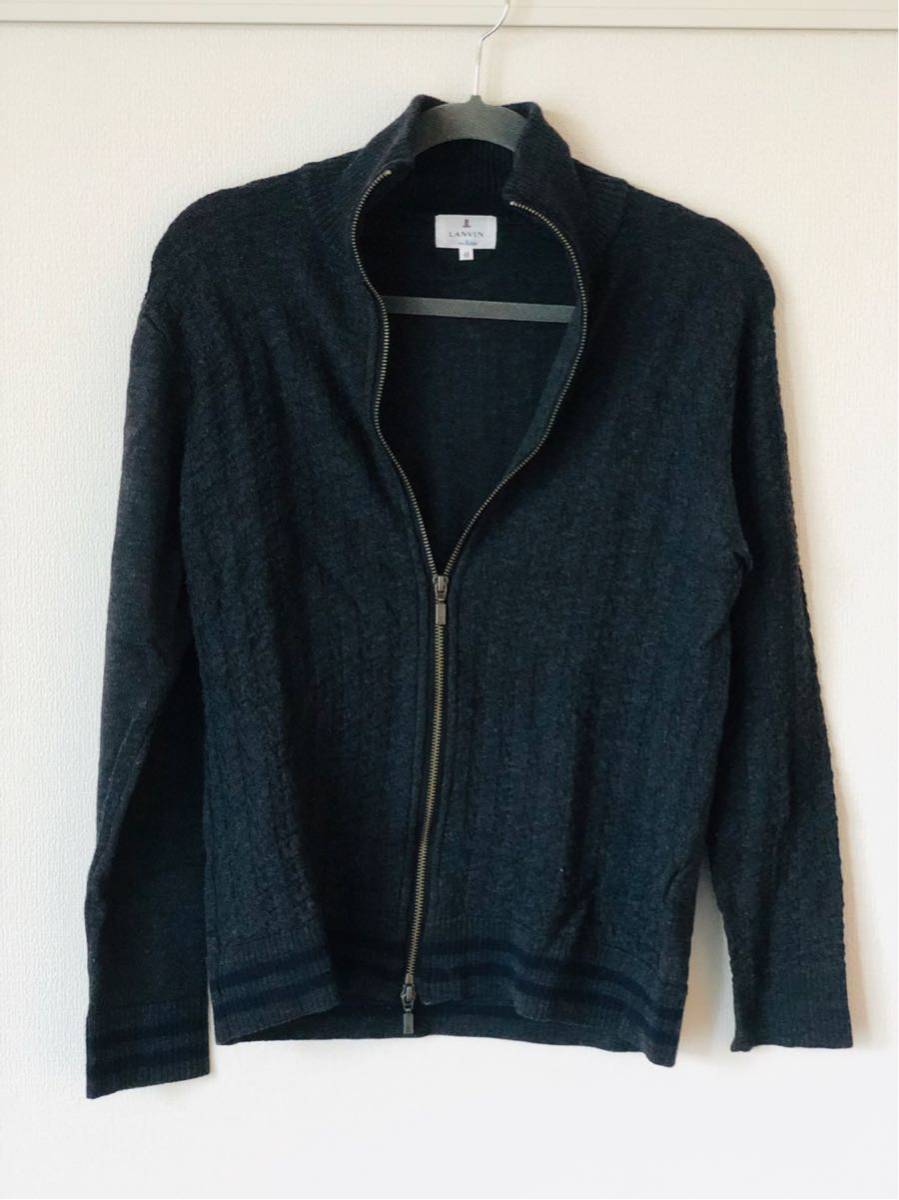 LANVIN ランバン グレー ジップ ニット カッコイイ シンプル お洒落