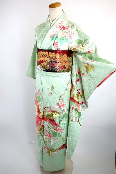 振袖 正絹 黄緑 逸品 振袖レンタル＆販売 高島屋扱い フルセット