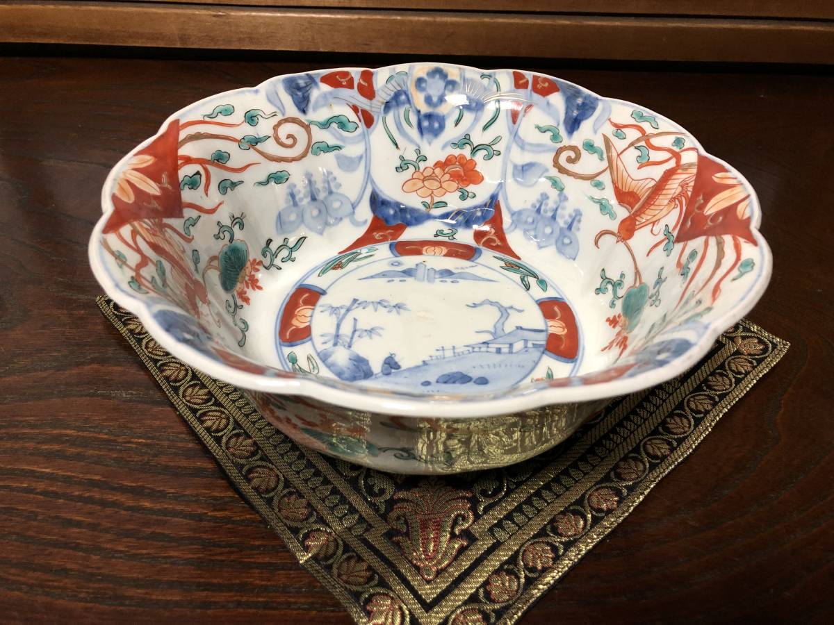 SALE，お得 伊万里焼 花弁形大深鉢 桐 鳳凰図染付色絵 Ｊ0124Ｉ(金襴手)｜売買されたオークション情報、yahooの商品情報をアーカイブ公開 - オークファン 伊万里、有田