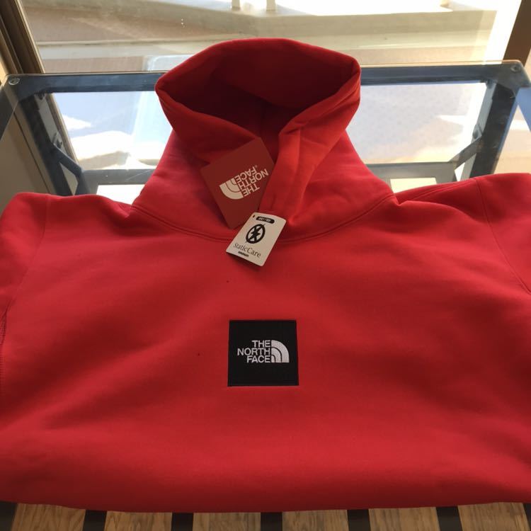 新品 / L / THE NORTH FACE HEATHER LOGO BIG HOODIE ノースフェイス スクエア ロゴ ビックフーディ― SQUARE LOGO パーカー ヘザーロゴ