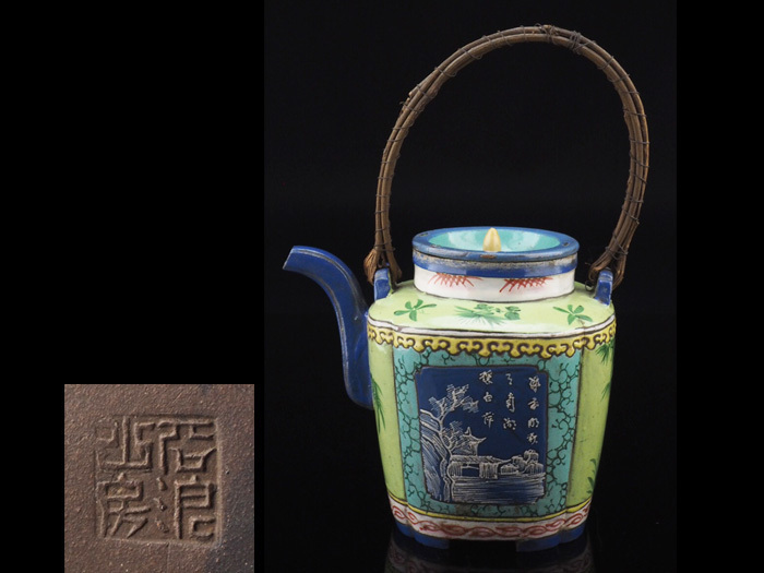 人気セール，高品質 夢工房 唐物 古玩 石浪山房 在印 粉彩 色絵 朱泥 水注 幅18.4cm 手ま 高さ25.5cm G-273(施釉陶)｜売買されたオークション情報、yahooの商品情報をアーカイブ公開 - オークファン 骨董陶磁器一般