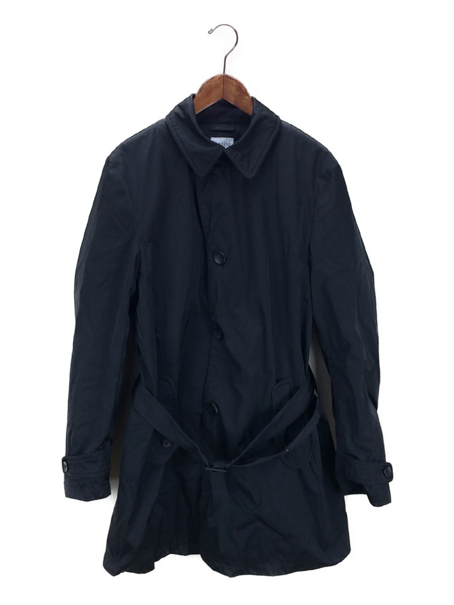 ARMANI COLLEZIONI ブラックトレンチコート ARMANI COLLEZIONI◇トレンチコート/50/ナイロン/BLK/無地 - undefined