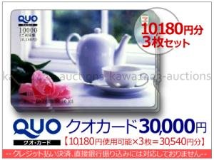 切手可*年賀はがき可*印紙可■クオカード30000円■10180円券×3枚＝30540円■月水発送■かもめーる*年賀状*記念切手払い可■クレジット不可