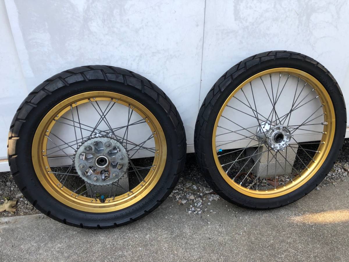 店にて先行発売 セロー250用　前後ホイールセット　タイヤ付き　中古品