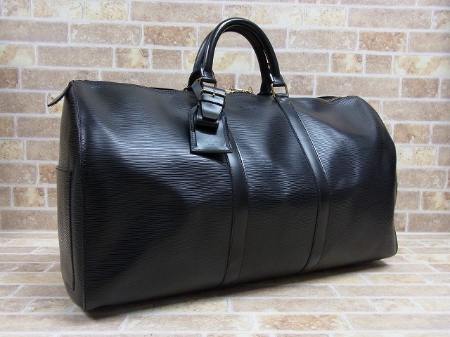 使用回数2回【極美品】ルイヴィトン エピ キーポル50 ノワール カデナ 大容量 ♪ LOUIS VUITTON/ルイヴィトン エピ キーポル50 ノワール ボストン